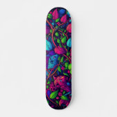 Blacklight Graffiti Pattern Skateboard (Voorkant)