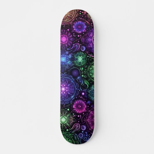 Blacklight Graffiti Pattern Skateboard (Voorkant)