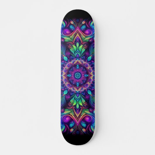 Blacklight Graffiti Pattern Skateboard (Voorkant)