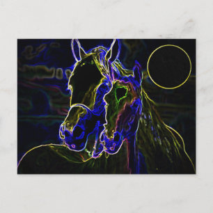 Blacklight Horses Briefkaart