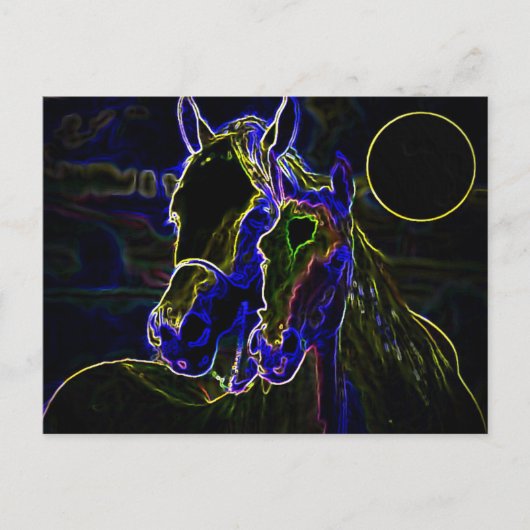 Blacklight Horses Briefkaart (Voorkant)