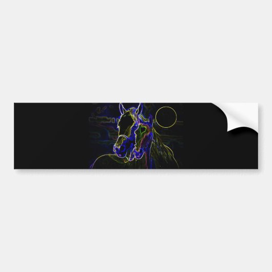 Blacklight Horses Bumpersticker (Voorkant)