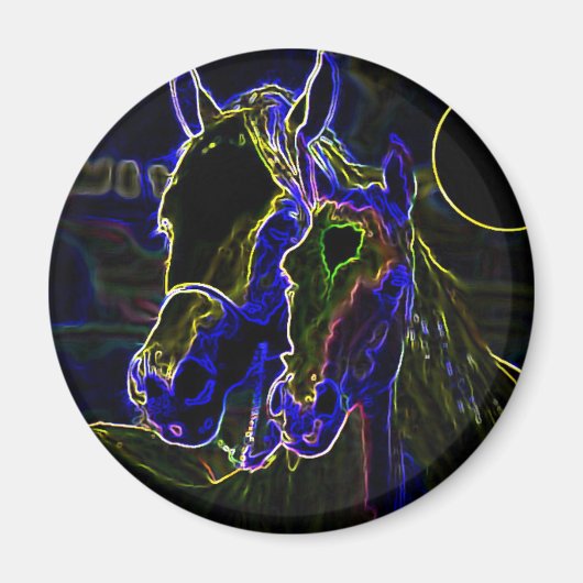Blacklight Horses Magneet (Voorkant)