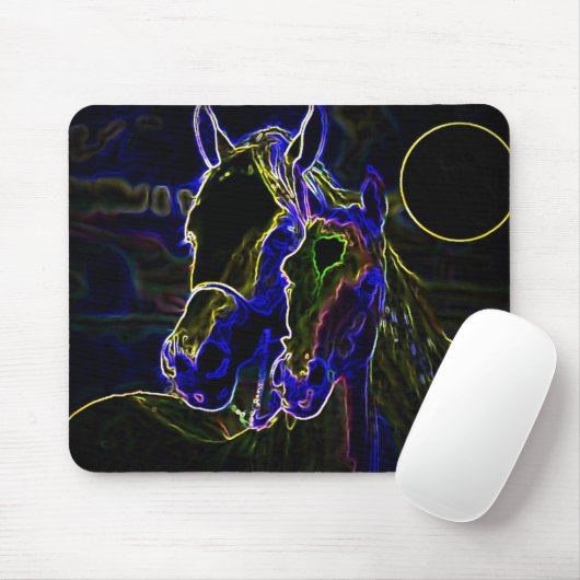 Blacklight Horses Muismat (Met muis)