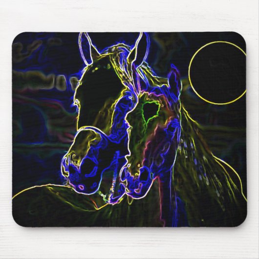 Blacklight Horses Muismat (Voorkant)