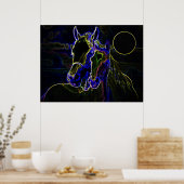 Blacklight Horses Poster Print - Paarden Posters (Keuken)