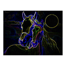 Blacklight Horses Poster Print - Paarden Posters