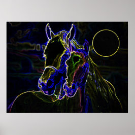 Blacklight Horses Poster Print - Paarden Posters