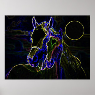 Blacklight Horses Poster Print - Paarden Posters