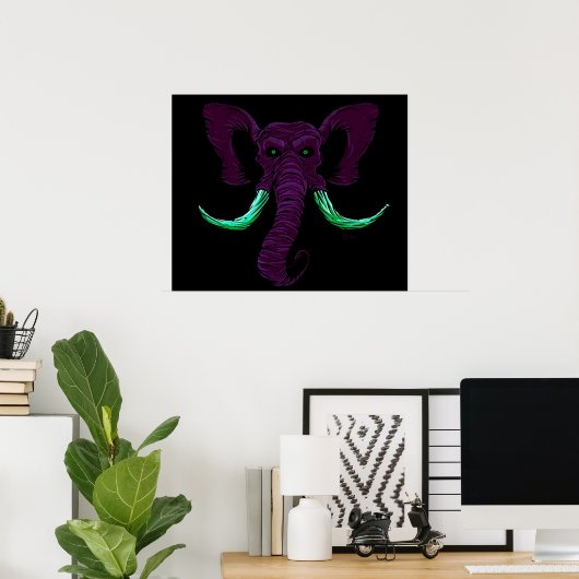 Blacklight Mammoth Poster (Thuiskantoor)