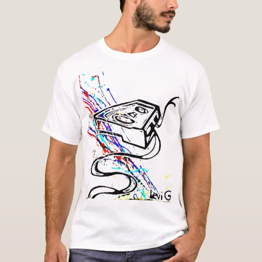 Blacklight/Neon Splash Cassette Unwond (Levi G.) T-shirt (Voorkant)