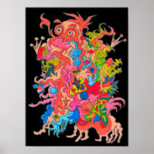 Blacklight Psychedelic Monster Poster (Voorkant)