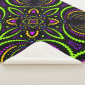 Blacklight Psytrance Nights Geometric Mandala Sherpa Deken (3/4)