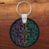 Blacklight Rainbow Celtic Knot Sleutelhanger (Voorkant)