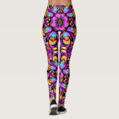 Blacklight Style Neon Wilde Flowers Leggings (Achterkant)