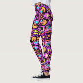 Blacklight Style Neon Wilde Flowers Leggings (Links)