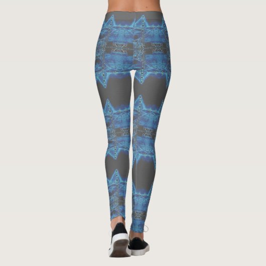 Blacklight Techno Rave Stripes Party Leggings (Achterkant)