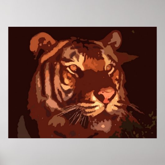 Blacklight Tiger Face Print Poster (Voorkant)