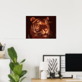 Blacklight Tiger Face Print Poster (Thuiskantoor)