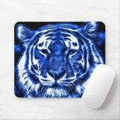 Blacklight Tiger Spirit Fractal Animal Print Muismat (Met muis)