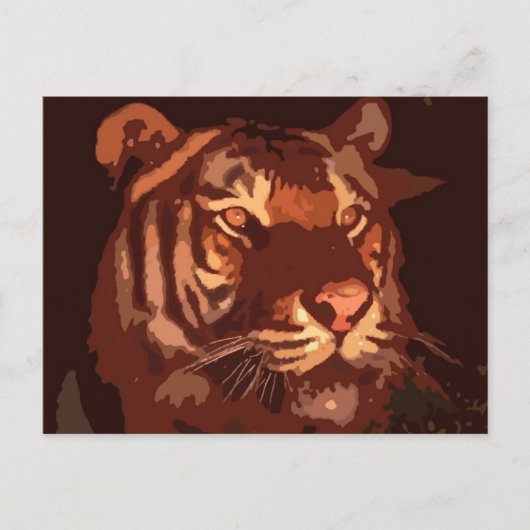 Blacklight Tijger Gezicht Briefkaart (Voorkant)