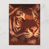 Blacklight Tijger Gezicht Briefkaart (Voorkant)