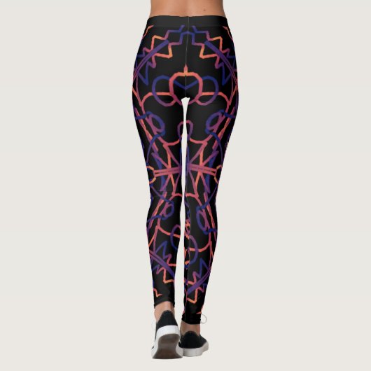 Blacklight-ventilator Mandala Yoga-Leggings Leggings (Achterkant)