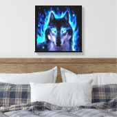 BLACKLIGHT WOLF CANVAS MUURDECORATIE (Insitu (Slaapkamer))