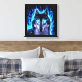BLACKLIGHT WOLF CANVAS MUURDECORATIE AFDRUK (Insitu (Slaapkamer))