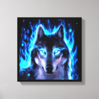 BLACKLIGHT WOLF CANVAS MUURDECORATIE