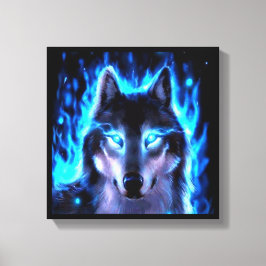 BLACKLIGHT WOLF CANVAS MUURDECORATIE AFDRUK