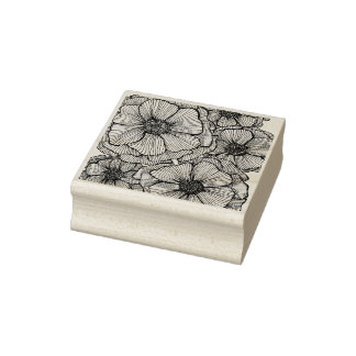 Blackline Bloem Rubber Stamp Rubberstempel
