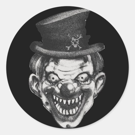 BlackLines Happy Teeth Clown Ronde Sticker (Voorkant)