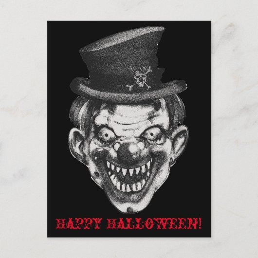 BlackLines Horror Happy Teeth Clown Briefkaart (Voorkant)