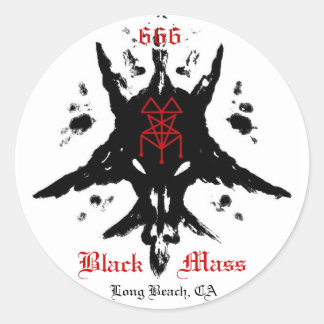 blackmassinkblot, 666, Massa, Zwart, Long Beach, C Ronde Sticker