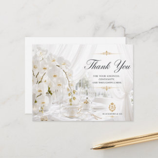 Blackmere & Co. White Orchid Dankkaart | Elegant Briefkaart