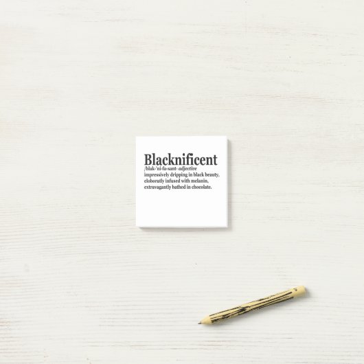 Blacknificant Definition Pro Black History Maand Post-it® Notes (Op bureau)