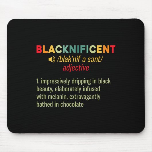 Blacknificent Definition Black Pride Afrikaans Zwa Muismat (Voorkant)