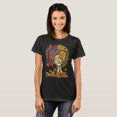 Blacknificent Floral Afro Hair Butterfly African A T-shirt (Voorkant volledig)