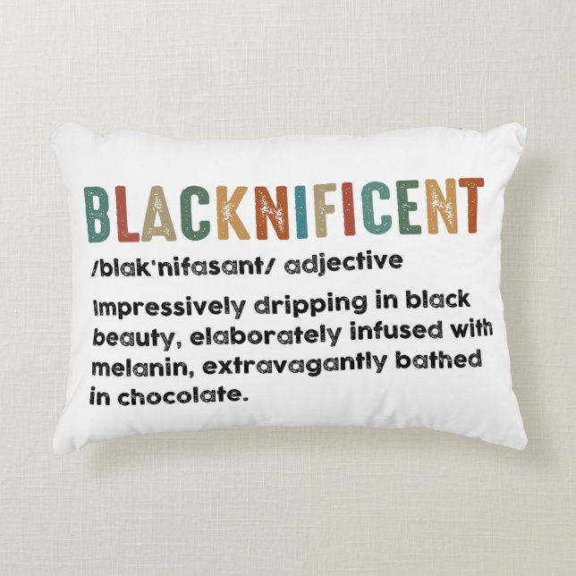 Blacknificent Grappige Definitie Black History Mon Accent Kussen (Voorkant)