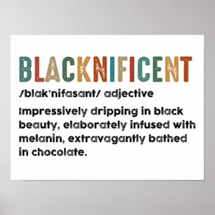 Blacknificent Grappige Definitie Black History Mon Poster