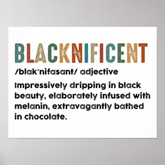 Blacknificent Grappige Definitie Black History Mon Poster (Voorkant)