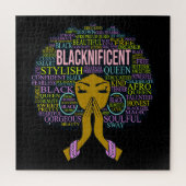 Blacknificial Black Praying Queen Melanin Sista Legpuzzel (Verticaal)
