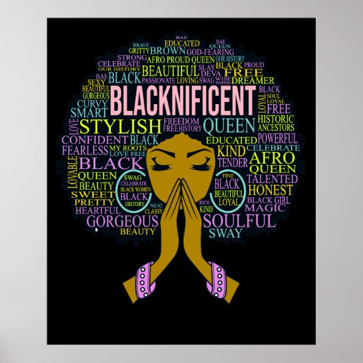 Blacknificial Black Praying Queen Melanin Sista Poster (Voorkant)