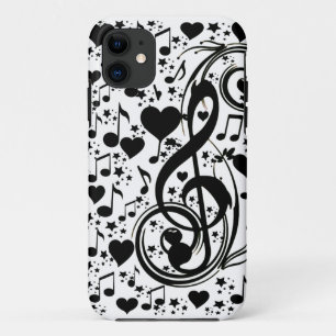 Blacknotes & Hearts_ iPhone 11 Hoesje