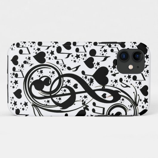 Blacknotes & Hearts_ Case-Mate iPhone Case (Achterkant (horizontaal))