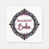 Blackout Barbie Bachelorette Napkins | Gothic Glam Servet (Voorkant)