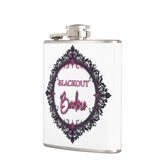 Blackout Barbie Flask | Dark Glam Party Gift Heupfles (Links)