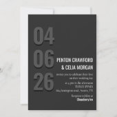 Blackout Date - Minimalist Wedding Invitation Kaart (Voorkant)