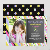 Blackout Foto Birthday Party Invitation Kaart (Voorkant / Achterkant)